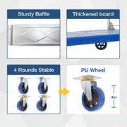 150kg Foldable Warehouse Platform Trolley Truck Dolly Platform Cart Swivel Wheels Moving Cart Flatbed V324-CS-BN7007-150