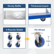 300kg Foldable Warehouse Platform Trolley Truck Dolly Platform Cart Swivel Wheels Moving Cart Flatbed V324-CS-BN7007-300