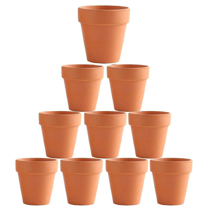 10x 6cm Flower Pot Pots Clay Ceramic Plant Drain Hole Succulent Cactus Nursery Planter V324-CS-GD-10XPT66