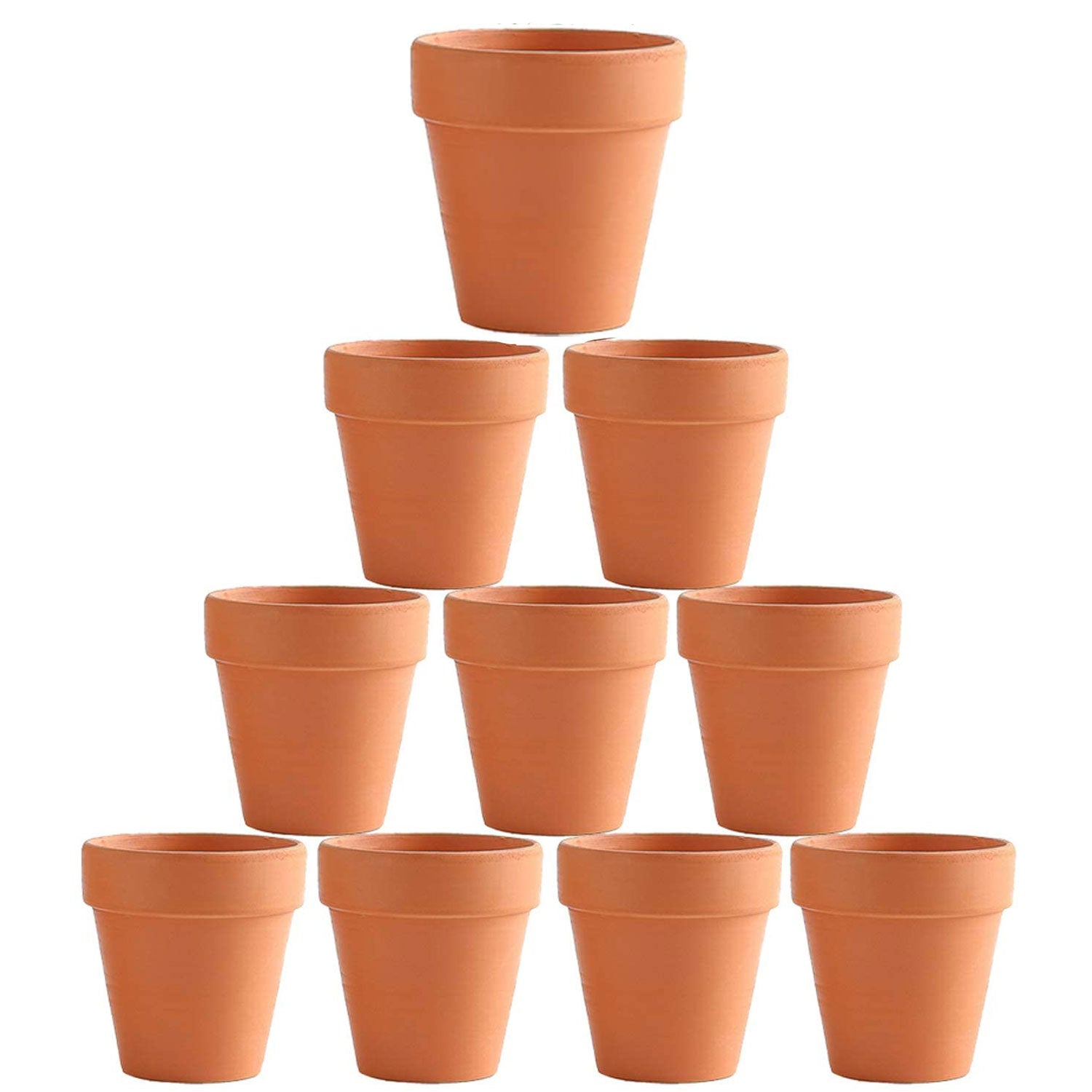10x 8cm Flower Pot Pots Clay Ceramic Plant Drain Hole Succulent Cactus Nursery Planter V324-CS-GD-10XPT88