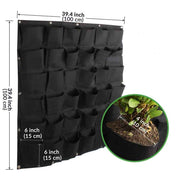 36 Pockets Wall Hanging Planter Planting Grow Bag Vertical Garden Vegetable Flower Black V324-CS-GD36POBK