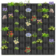 72 Pockets Wall Hanging Planter Planting Grow Bag Vertical Garden Vegetable Flower Black V324-CS-GD72POBK