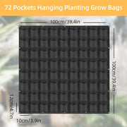 72 Pockets Wall Hanging Planter Planting Grow Bag Vertical Garden Vegetable Flower Black V324-CS-GD72POBK