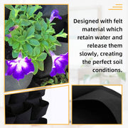 72 Pockets Wall Hanging Planter Planting Grow Bag Vertical Garden Vegetable Flower Black V324-CS-GD72POBK