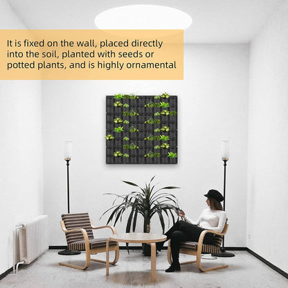 72 Pockets Wall Hanging Planter Planting Grow Bag Vertical Garden Vegetable Flower Black V324-CS-GD72POBK