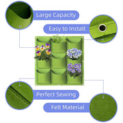9 Pockets Wall Hanging Planter Planting Grow Bag Vertical Garden Vegetable Flower Green V324-CS-GD9POGR