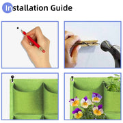 9 Pockets Wall Hanging Planter Planting Grow Bag Vertical Garden Vegetable Flower Green V324-CS-GD9POGR