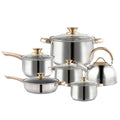12Piece Cookware Set Kitchen Stainless Steel Stock Pot Pan Sets Saucepan Casserole kettle V324-CS-HO-12PT