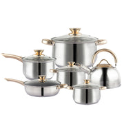 12Piece Cookware Set Kitchen Stainless Steel Stock Pot Pan Sets Saucepan Casserole kettle V324-CS-HO-12PT