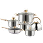 12Piece Cookware Set Kitchen Stainless Steel Stock Pot Pan Sets Saucepan Casserole kettle V324-CS-HO-12PT