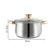 12Piece Cookware Set Kitchen Stainless Steel Stock Pot Pan Sets Saucepan Casserole kettle V324-CS-HO-12PT