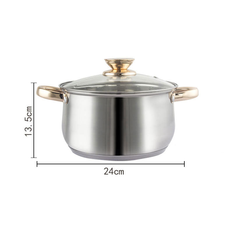 12Piece Cookware Set Kitchen Stainless Steel Stock Pot Pan Sets Saucepan Casserole kettle V324-CS-HO-12PT