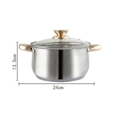 12Piece Cookware Set Kitchen Stainless Steel Stock Pot Pan Sets Saucepan Casserole kettle V324-CS-HO-12PT