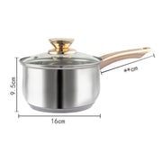 12Piece Cookware Set Kitchen Stainless Steel Stock Pot Pan Sets Saucepan Casserole kettle V324-CS-HO-12PT