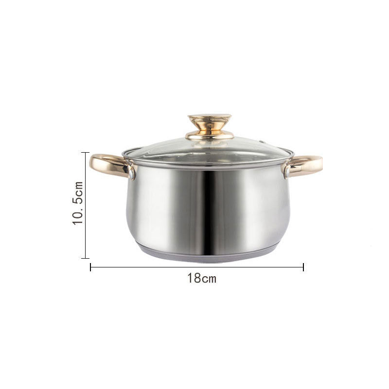 12Piece Cookware Set Kitchen Stainless Steel Stock Pot Pan Sets Saucepan Casserole kettle V324-CS-HO-12PT