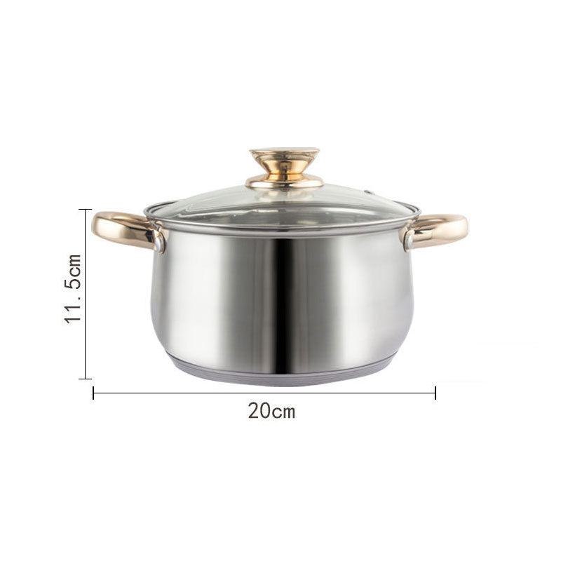 12Piece Cookware Set Kitchen Stainless Steel Stock Pot Pan Sets Saucepan Casserole kettle V324-CS-HO-12PT