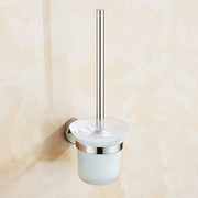 Toilet Brush Holder Wall Mount Rustproof Frosted Glass for Bathroom V324-CS-HO-A012