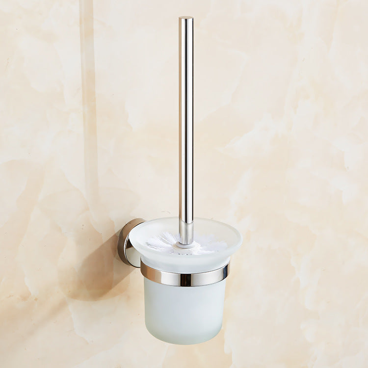 Toilet Brush Holder Wall Mount Rustproof Frosted Glass for Bathroom V324-CS-HO-A012