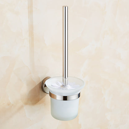 Toilet Brush Holder Wall Mount Rustproof Frosted Glass for Bathroom V324-CS-HO-A012