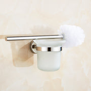 Toilet Brush Holder Wall Mount Rustproof Frosted Glass for Bathroom V324-CS-HO-A012