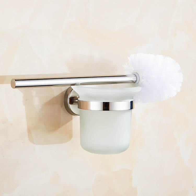 Toilet Brush Holder Wall Mount Rustproof Frosted Glass for Bathroom V324-CS-HO-A012