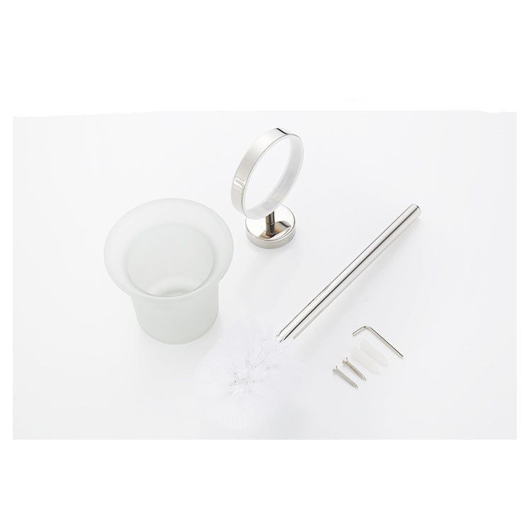 Toilet Brush Holder Wall Mount Rustproof Frosted Glass for Bathroom V324-CS-HO-A012