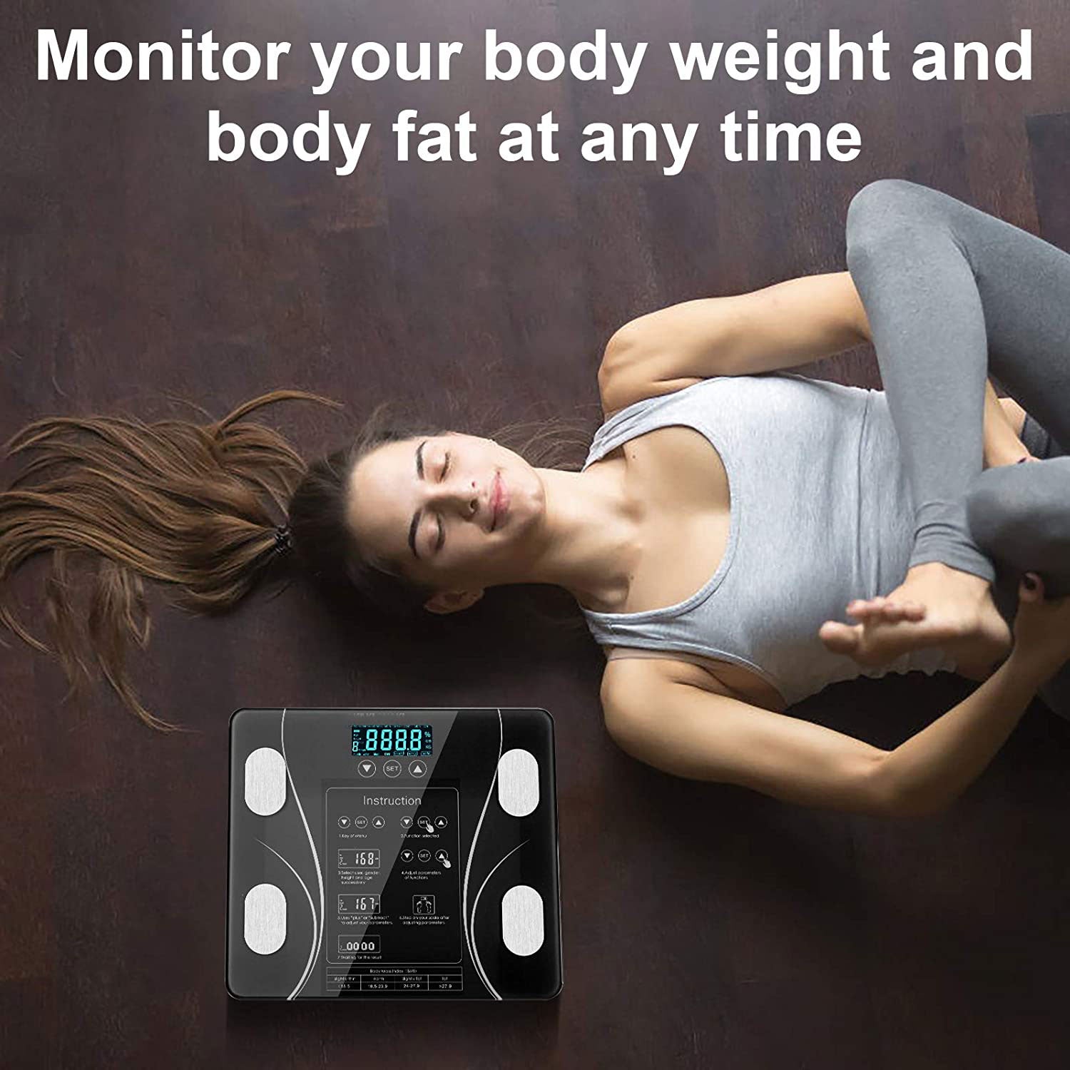 LCD Scales Body Weight Bathroom Bath room Body Fat Gym Fitness Scale BMI BMR V324-CS-HO-SYSCALE