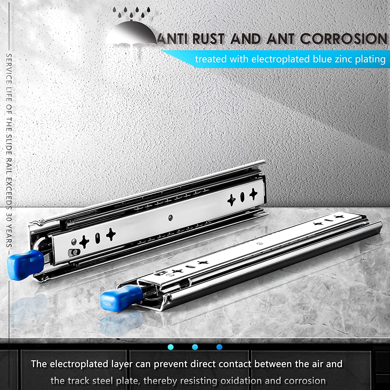 26in Pair 150KG Heavy Duty Drawer Slides Rails Runners Locking Ball Bearing V324-CS-HODR26IN