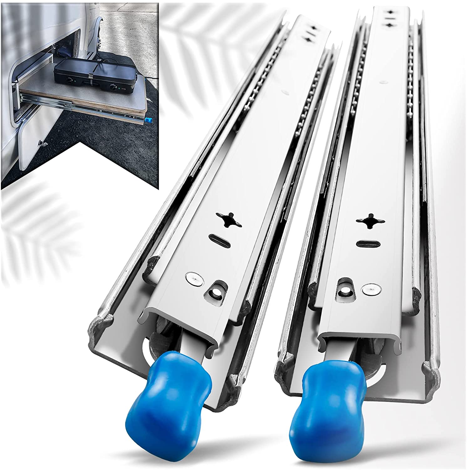 28in Pair 150KG Heavy Duty Drawer Slides Rails Runners Locking Ball Bearing V324-CS-HODR28IN