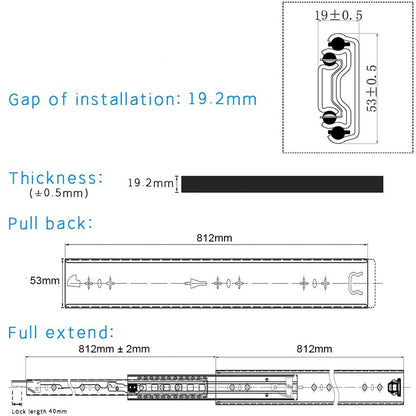 32in Pair 150KG Heavy Duty Drawer Slides Rails Runners Locking Ball Bearing V324-CS-HODR32IN