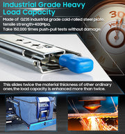 40in Pair 1000 - 2000mm 150KG Capacity Heavy Duty Trailer Drawer Slides Rails Runners Locking V324-CS-HODR40IN