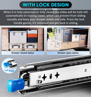 40in Pair 1000 - 2000mm 150KG Capacity Heavy Duty Trailer Drawer Slides Rails Runners Locking V324-CS-HODR40IN