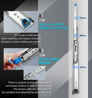40in Pair 1000 - 2000mm 150KG Capacity Heavy Duty Trailer Drawer Slides Rails Runners Locking V324-CS-HODR40IN