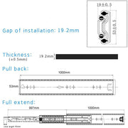 40in Pair 1000 - 2000mm 150KG Capacity Heavy Duty Trailer Drawer Slides Rails Runners Locking V324-CS-HODR40IN