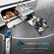 40in Pair 1000 - 2000mm 150KG Capacity Heavy Duty Trailer Drawer Slides Rails Runners Locking V324-CS-HODR40IN