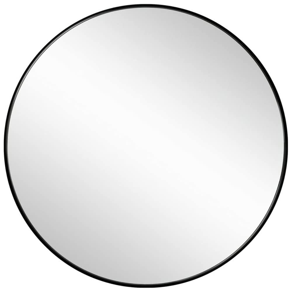 Slim Design 50CM Black Bathroom, Living Room, Hallway Mirror Round Mirror Wall Decor Metal Frame V324-CS-HOMIR50CM-BK