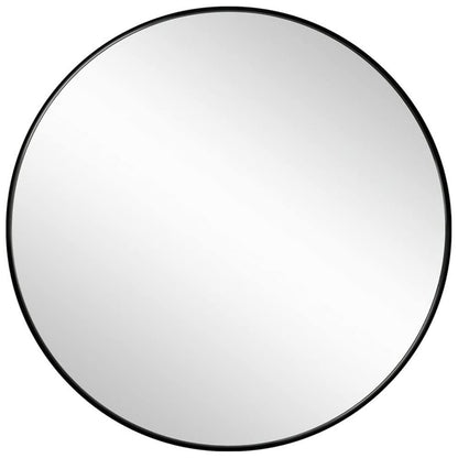 Slim Design 50CM Black Bathroom, Living Room, Hallway Mirror Round Mirror Wall Decor Metal Frame V324-CS-HOMIR50CM-BK