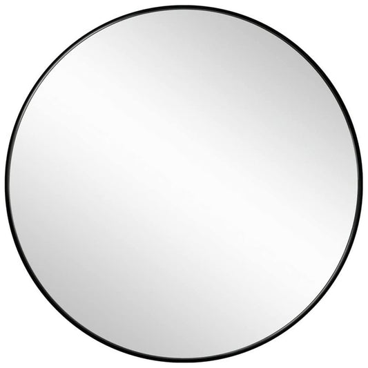 Slim Design 50CM Black Bathroom, Living Room, Hallway Mirror Round Mirror Wall Decor Metal Frame V324-CS-HOMIR50CM-BK