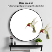 Slim Design 50CM Black Bathroom, Living Room, Hallway Mirror Round Mirror Wall Decor Metal Frame V324-CS-HOMIR50CM-BK