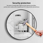 Slim Design 50CM Black Bathroom, Living Room, Hallway Mirror Round Mirror Wall Decor Metal Frame V324-CS-HOMIR50CM-BK