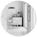 Slim Design 50CM White Bathroom, Living Room, Hallway Mirror Round Mirror Wall Decor Metal Frame V324-CS-HOMIR50CM-WH