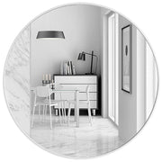 Slim Design 50CM White Bathroom, Living Room, Hallway Mirror Round Mirror Wall Decor Metal Frame V324-CS-HOMIR50CM-WH
