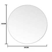 Slim Design 50CM White Bathroom, Living Room, Hallway Mirror Round Mirror Wall Decor Metal Frame V324-CS-HOMIR50CM-WH