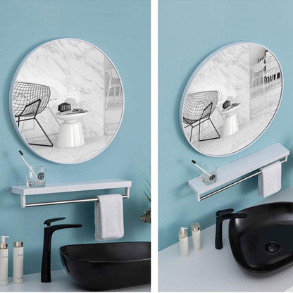 Slim Design 50CM White Bathroom, Living Room, Hallway Mirror Round Mirror Wall Decor Metal Frame V324-CS-HOMIR50CM-WH
