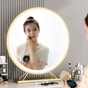 Touch Screen Table Desktop LED Light Vanity Mirror Makeup Mirror Round Mirror 40cm V324-CS-HOMIRGD403