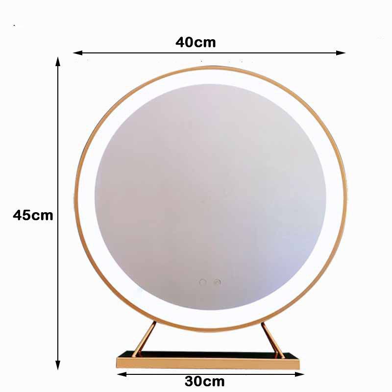 Touch Screen Table Desktop LED Light Vanity Mirror Makeup Mirror Round Mirror 40cm V324-CS-HOMIRGD403
