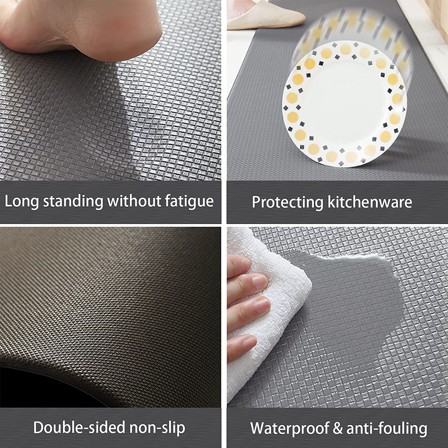 150cm Kitchen Anti-Skid Anti Fatigue Pu Leather Floor mat, Kitchen Rug V324-CS-KIMAT