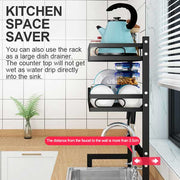 65cm 3 tier Over Single Sink Dish Drying Rack Drainer Kitchen Cutlery Holder Storage Organizer V324-CS-KITRACK65CM
