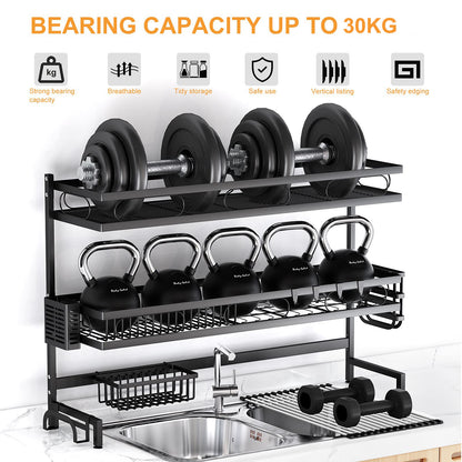 85cm 3 tier Over Sink Dish Drying Rack Drainer Kitchen Cutlery Holder Storage Organizer V324-CS-KITRACK85CM