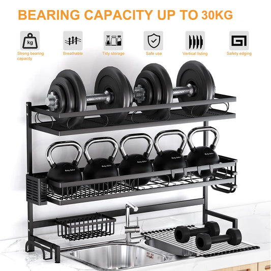 85cm 3 tier Over Sink Dish Drying Rack Drainer Kitchen Cutlery Holder Storage Organizer V324-CS-KITRACK85CM